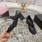 mary janes 60 double buckle black calfskin grosgrain