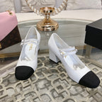 mary janes 60 double buckle white calfskin black grosgrain