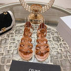 CLEA TRIOMPHE GLADIATOR SANDAL IN BRONZE BROWN CALFSKIN - VEGETAL TANNING
