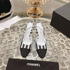 CC HIGH SLINGBACK IN WHITE MIX BLACK FABRIC
