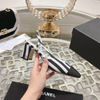 CC HIGH SLINGBACK IN WHITE MIX BLACK FABRIC