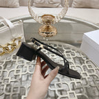 HIGH SANDAL 45MM IN BLACK LAMBSKIN