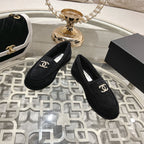 CC 25A Loafer Black Sherpa Suede