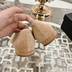 CC 25C Ballet Flats Cream Suede 213338