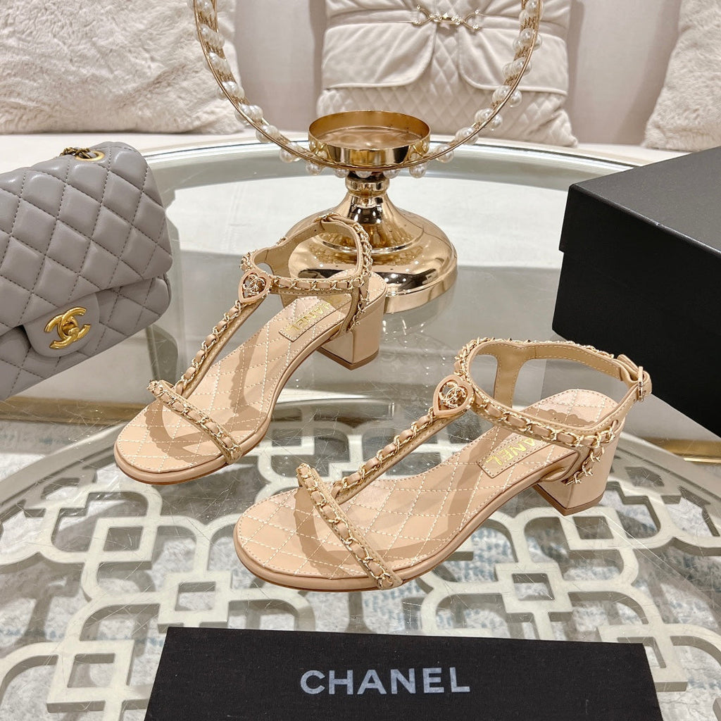 CC 25S Thong Sandal 50mm Beige Lambskin 189909