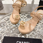 CC 25 Sandal Platform Heels Nude Lambskin 268973