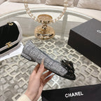 CC 26s Camellia Ballet Flat Grey Leather Tweed 736495