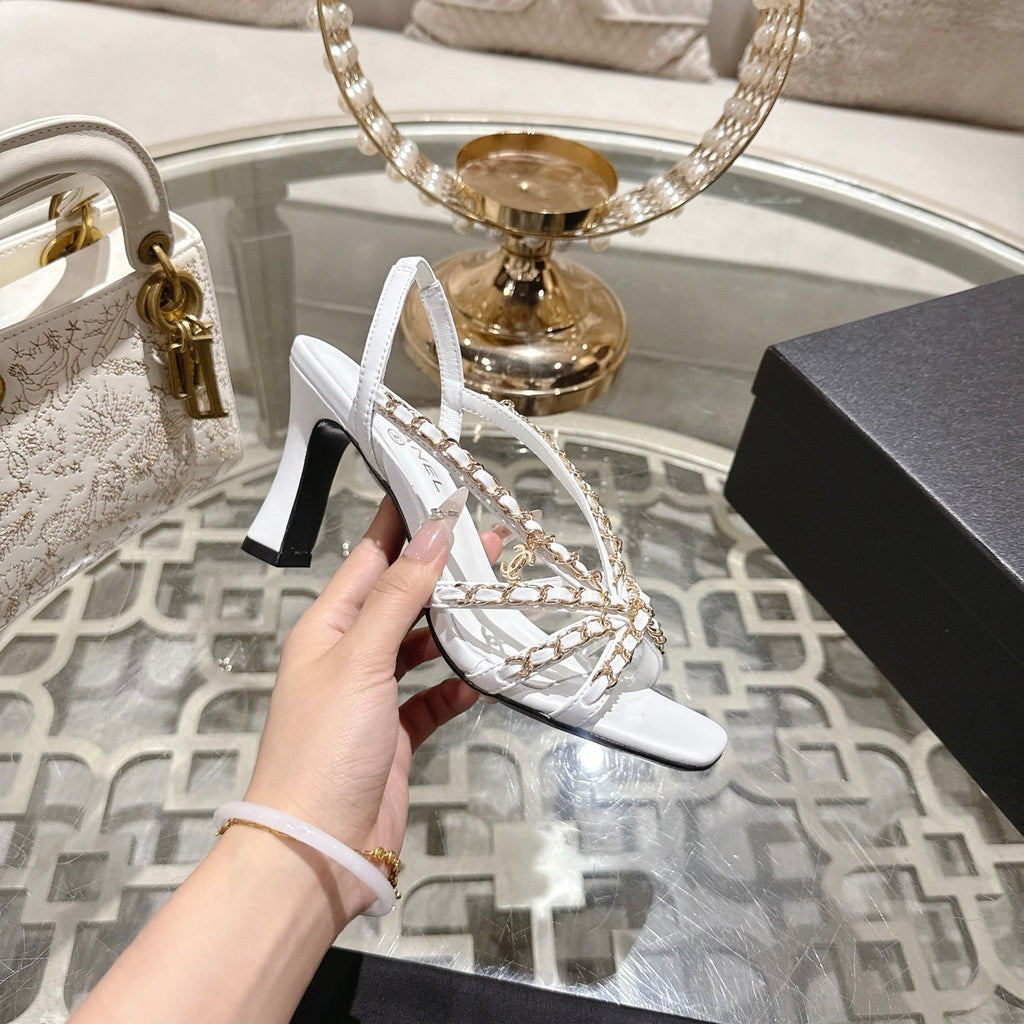 CC AW26 RTW Sandal 7cm White Lambskin 736094