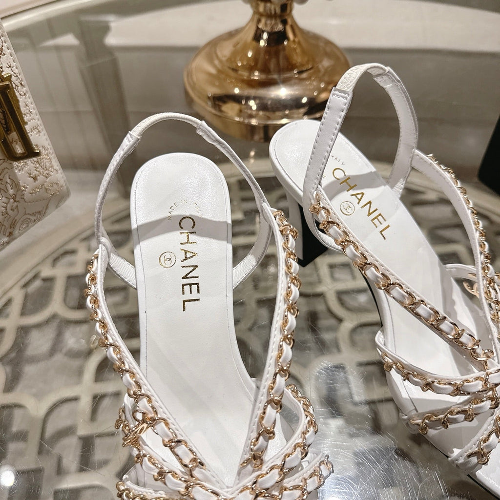 CC AW26 RTW Sandal 7cm White Lambskin 736094