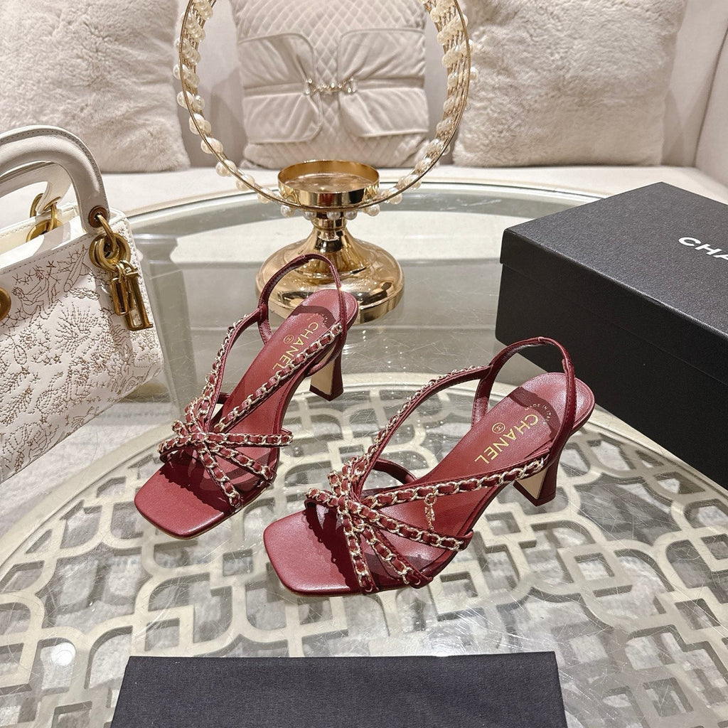 CC AW26 RTW Sandal 7cm Burgundy Lambskin 736097