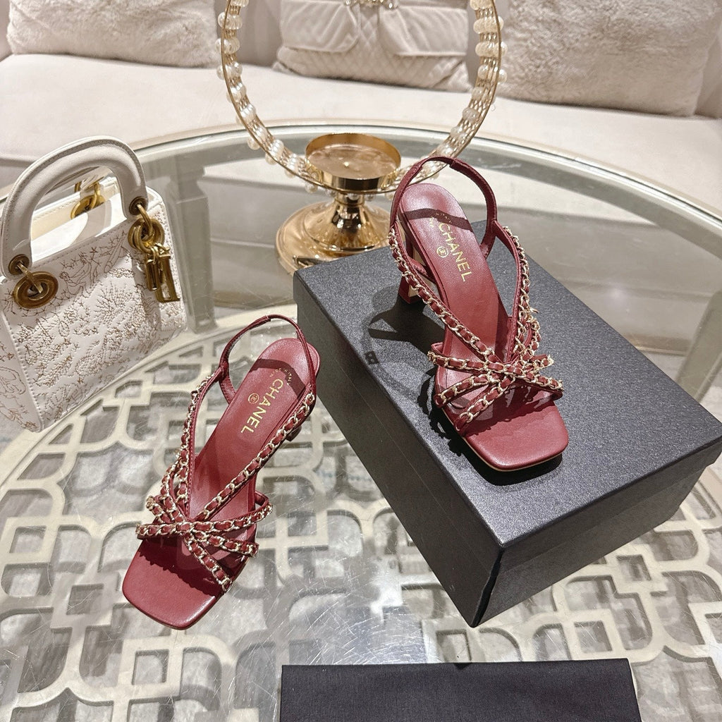 CC AW26 RTW Sandal 7cm Burgundy Lambskin 736097