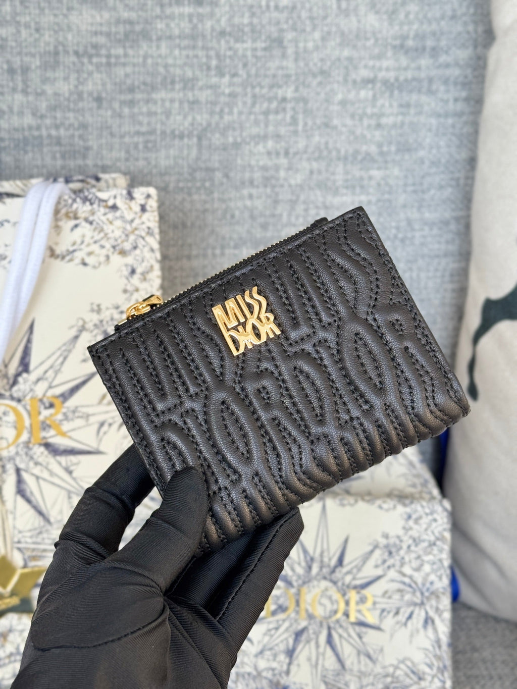 CD Miss Dior Freesia Zipper Wallet Lambskin