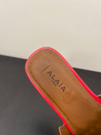 alaia mule red vienne lambskin