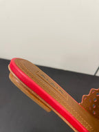 alaia mule red vienne lambskin