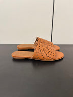 alaia mule brown vienne lambskin