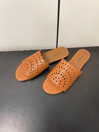 alaia mule brown vienne lambskin