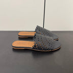 alaia mule black vienne lambskin