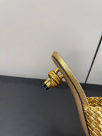 knot mule 55 gold metalic lambskin