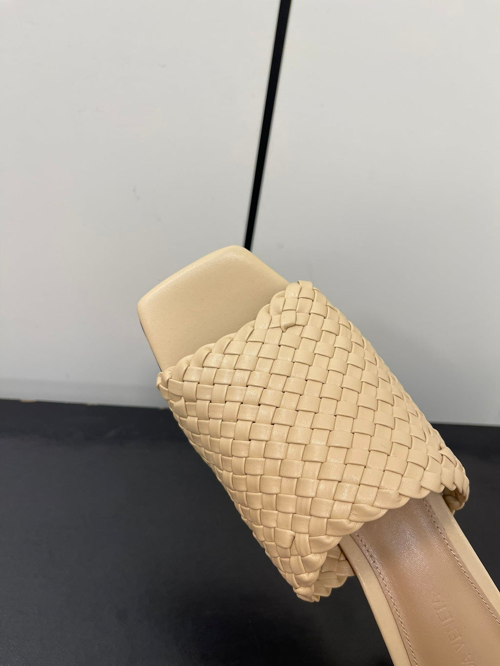 knot mule 55 beige lambskin