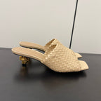 knot mule 55 beige lambskin