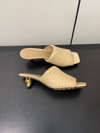 knot mule 55 beige lambskin