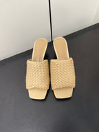 knot mule 55 beige lambskin