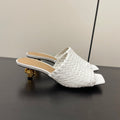 knot mule 55 white lambskin