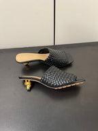 knot mule 55 black lambskin