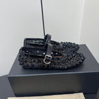 Alaila Ballet Flats With Studs On Fishnet In Black 975753