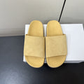 The Row Slippers In Yellow Suede 340022