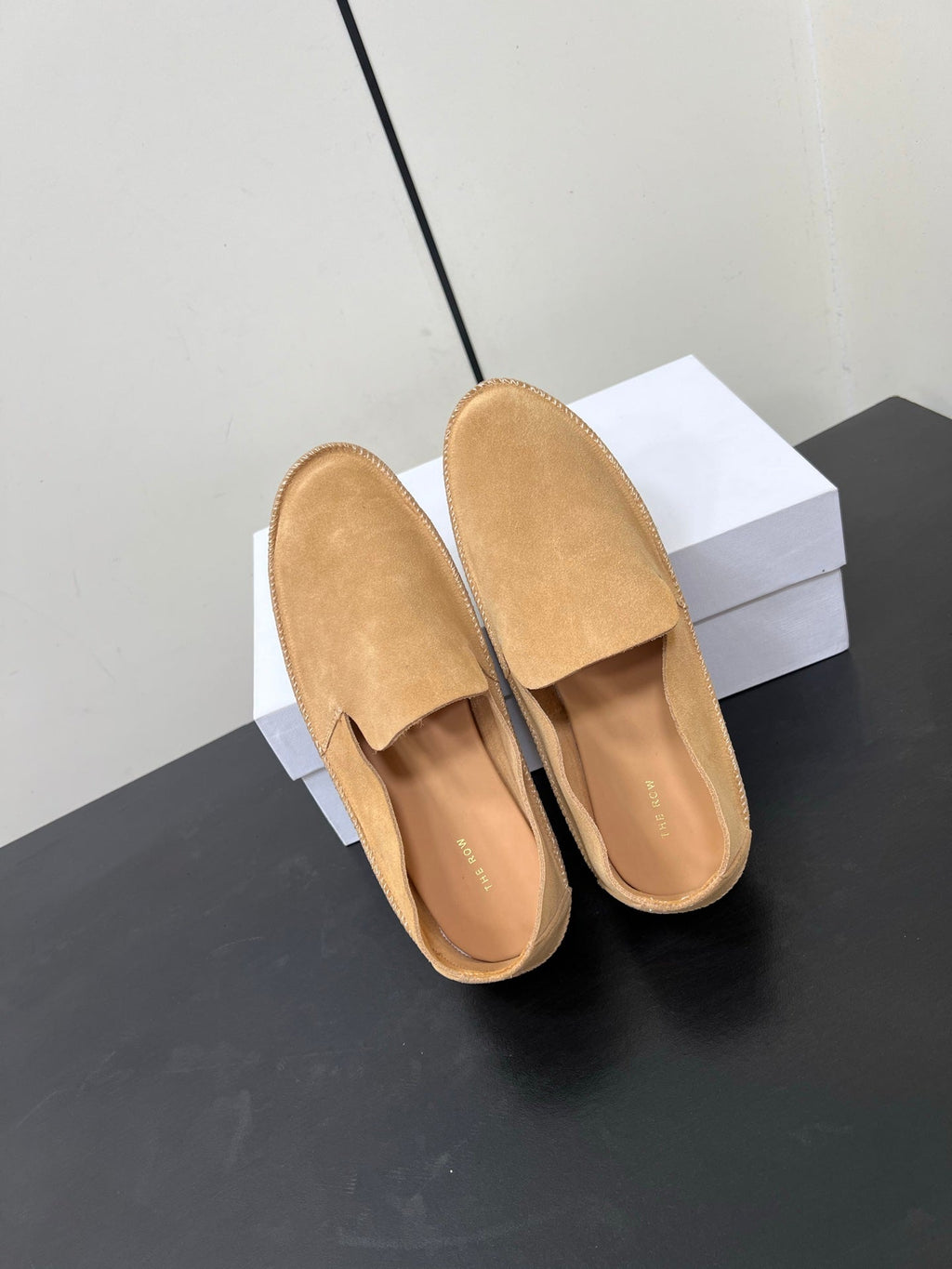 The Row Tyler Loafer Beige Suede 340030
