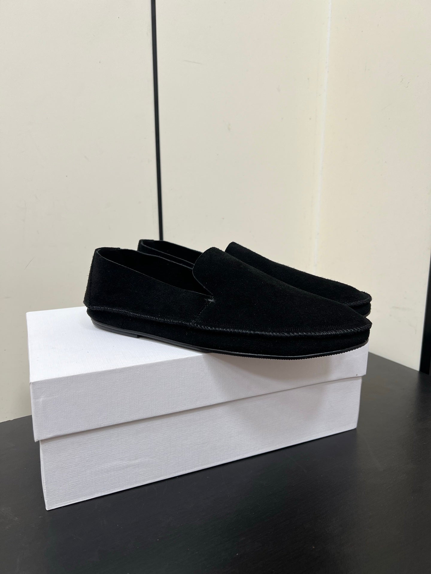 The Row Tyler Loafer Black Suede 340031