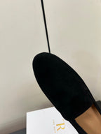 The Row Tyler Loafer Black Suede 340031