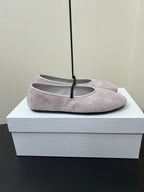 Elastic Ballet Slipper In Light Purple Cow Suede 340038