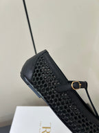 The Row 25ss Square T-Strap Flat Black Mesh Cowhide 340041