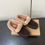 UGG Oil Jiji Slip-On Loafers Dark Burgundy Fur Suede 519524