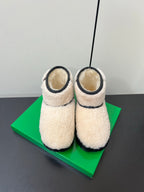 BV Mini Snap Ankle Boot White Calfskin Shearing 538961