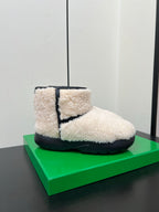 BV Mini Snap Ankle Boot White Calfskin Shearing 538961