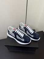 Prada America's Cup Sneaker Black White Patent Leather Mesh 618929