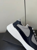 Prada America's Cup Sneaker Black White Patent Leather Mesh 618929