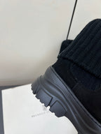 Brunello Cucinelli Ankle Boots Black Knitted Suede 619497