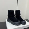 Brunello Cucinelli Ankle Boots Black Knitted Suede 619497