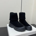 Brunello Cucinelli Ankle Boots Black Knitted Suede 619497