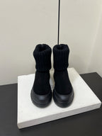 Brunello Cucinelli Ankle Boots Black Knitted Suede 619497
