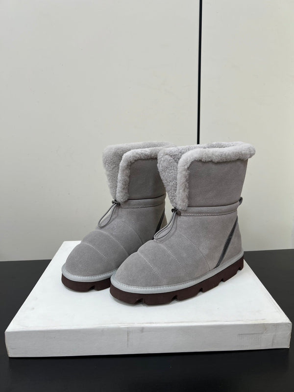 Brunello Cucinelli Snow Boots Grey Suede 619500