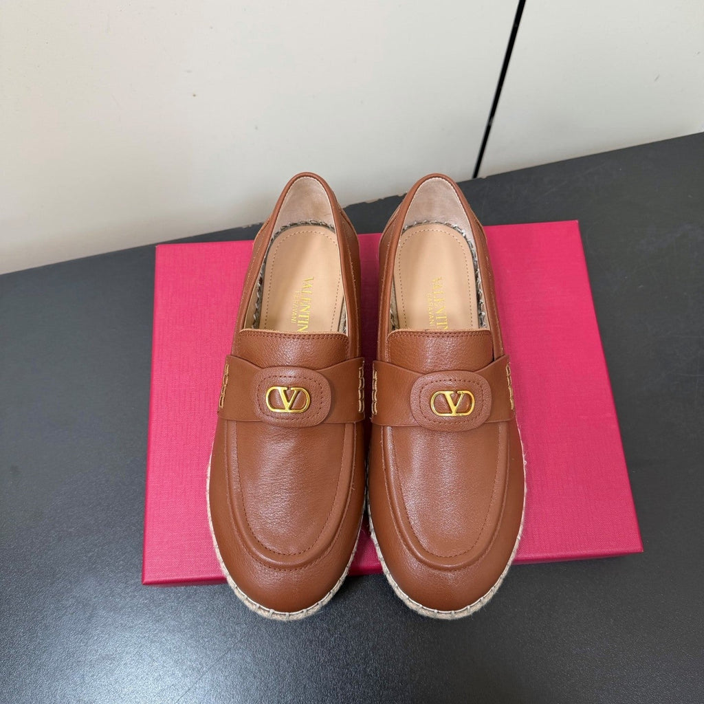 Valen Palm Avenue Loafer Brown Raffia Calfskin 619035