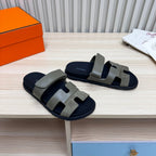HM Chypre Sandal In Grey Green Cowhide And Suede  968868