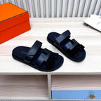 HM Chypre Sandal In Black Cowhide And Suede  968869