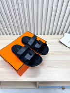 HM Chypre Sandal In Black Cowhide And Suede  968869