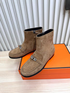 HM 25s Kelsy Ankle Boot Coffee Brown Suede 466591